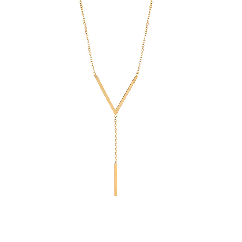 Minimal Y Drop Necklace