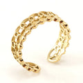 Geometric Stripe 18K Gold Plated Stainless Steel Open Ring