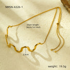 Waves Waterproof Gold-Plated 304 Stainless Necklace