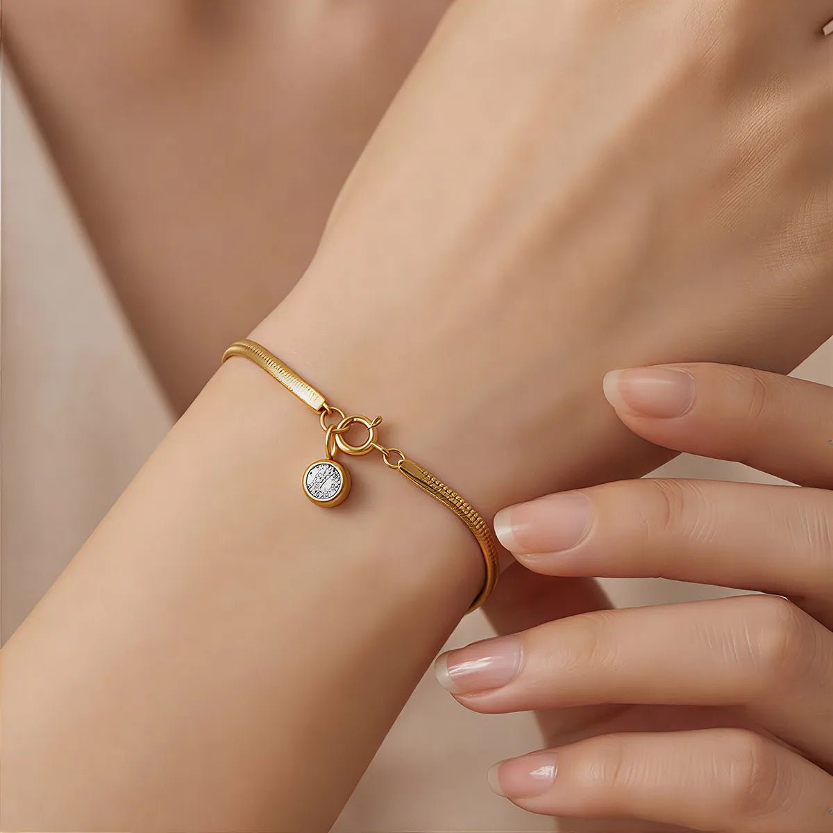 18K Gold Plated 316 Stainless Steel Geometric Bracelet - Zoene Jewels