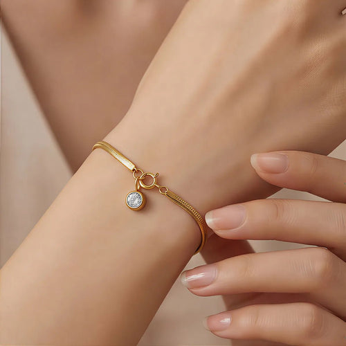 18K Gold Plated 316 Stainless Steel Geometric Bracelet - Zoene Jewels