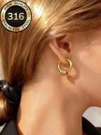 18K Gold Plated Bow Tie Stud Earrings - Zoene Jewels