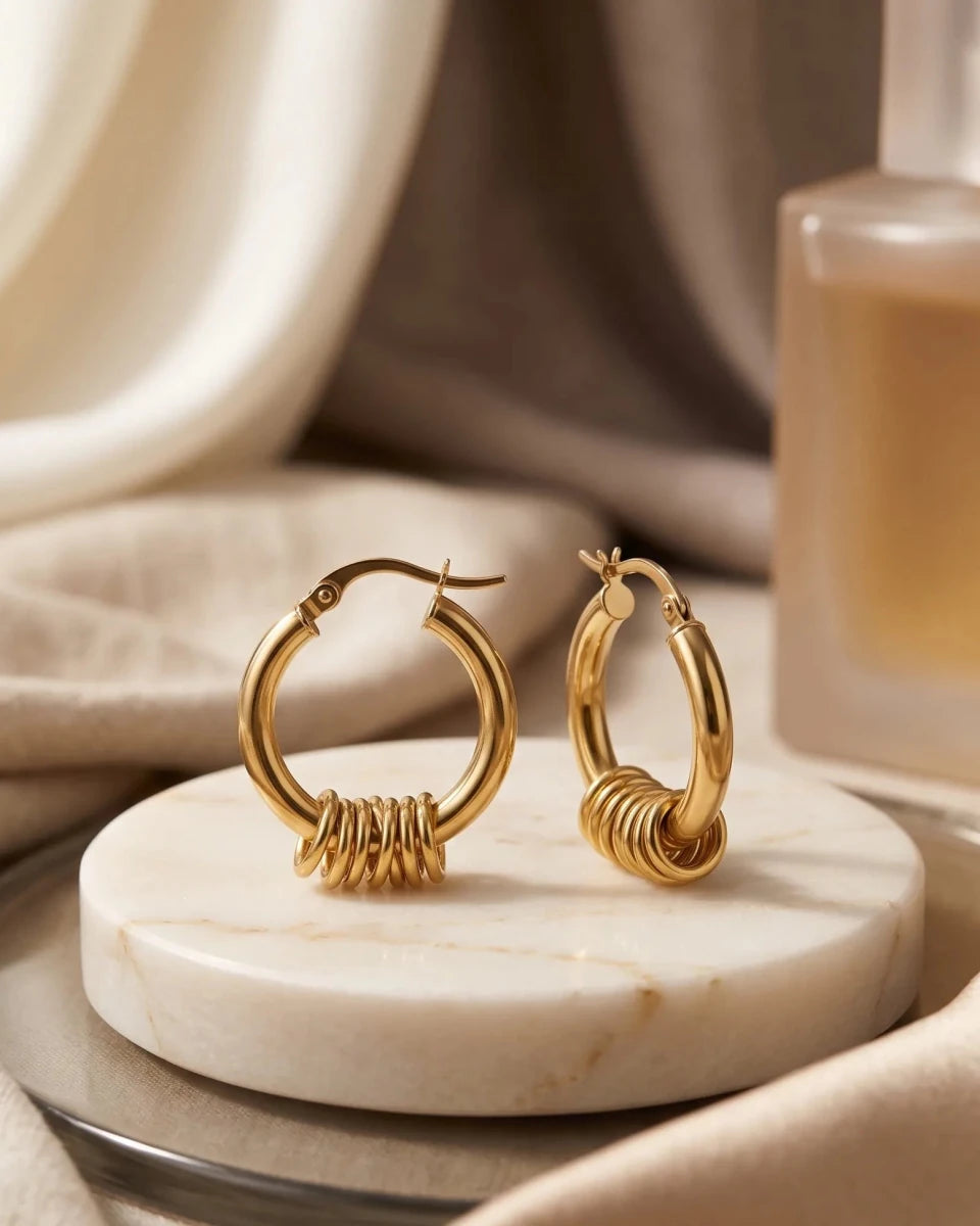 18K Gold Plated Bow Tie Stud Earrings - Zoene Jewels