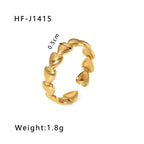 18K Gold Plated C-Shape Open Ring - Zoene Jewels
