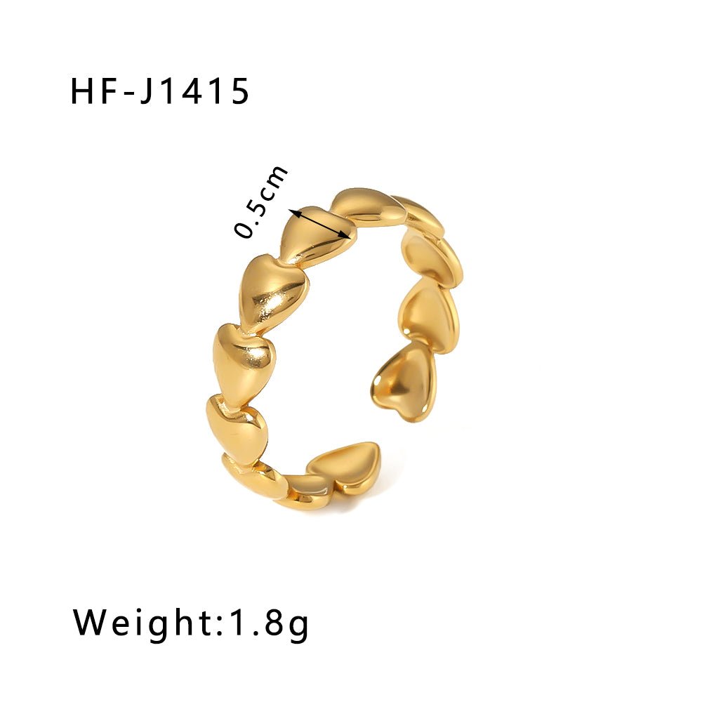 18K Gold Plated C-Shape Open Ring - Zoene Jewels
