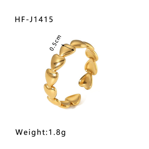 18K Gold Plated C-Shape Open Ring - Zoene Jewels