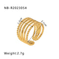18K Gold Plated C-Shape Open Ring - Zoene Jewels