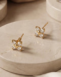 18K Gold-Plated Flower 304 Stainless Steel Earrings - Zoene Jewels