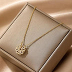 18K Gold Plated Four-Heart Clover Locket Necklace for Women | Waterproof Non-Tarnish Pendant Necklace - Zoene Jewels