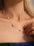 18K Gold Plated Freshwater Pearl Cable Necklace - Zoene Jewels
