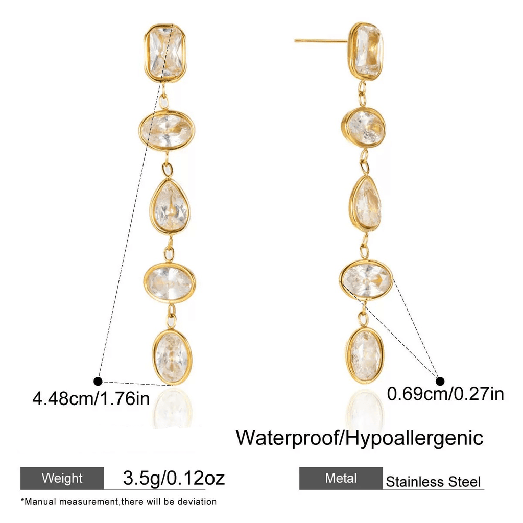 18K Gold Plated Geometric Stud Earrings - Zoene Jewels