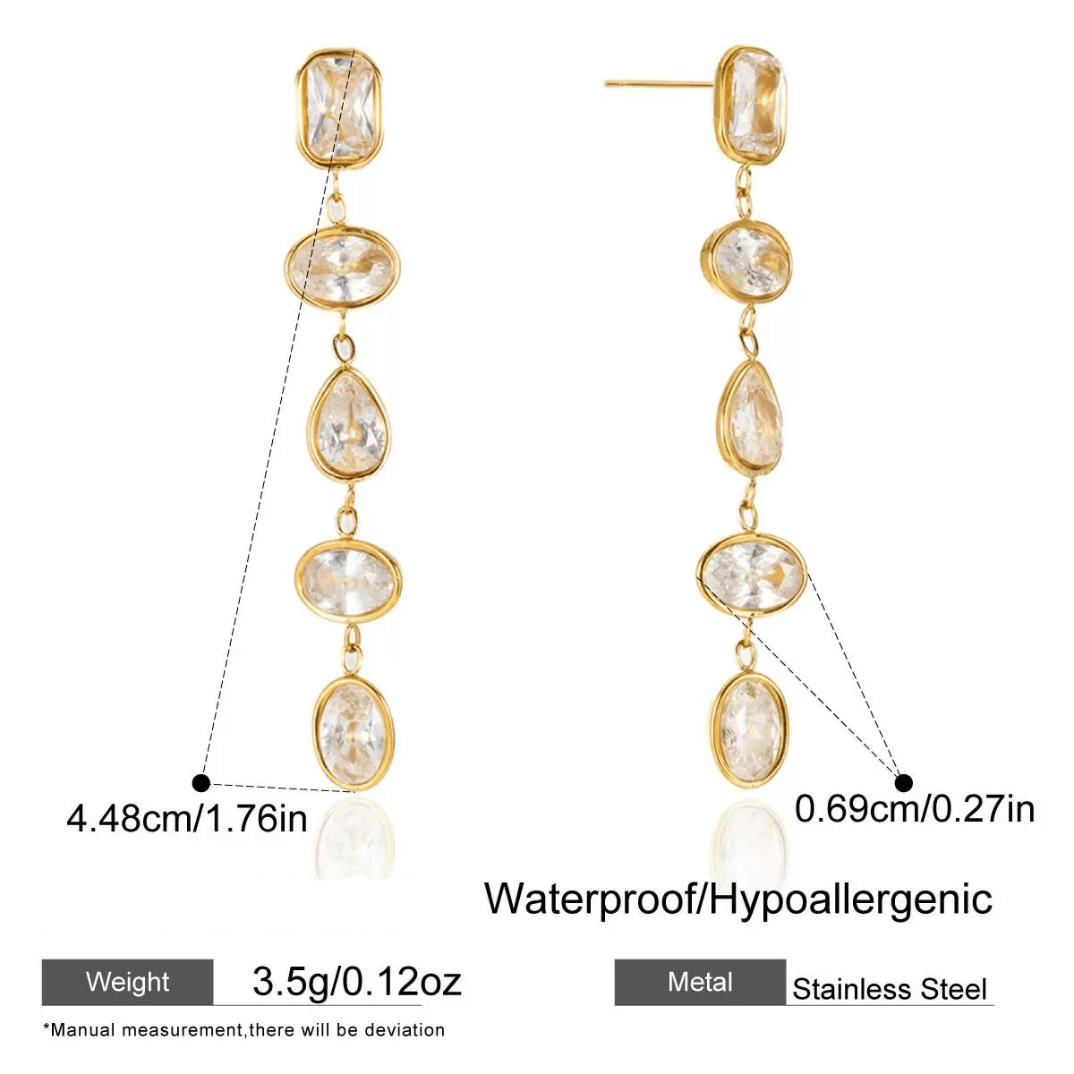 18K Gold Plated Geometric Stud Earrings - Zoene Jewels