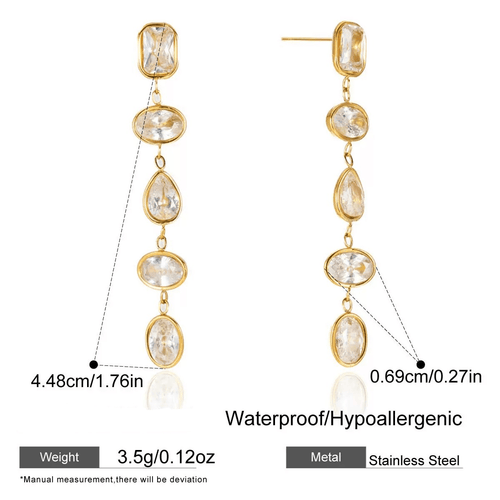 18K Gold Plated Geometric Stud Earrings - Zoene Jewels