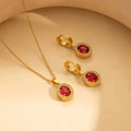 18K Gold-Plated Geometric Zircon Jewellery Set - Zoene Jewels