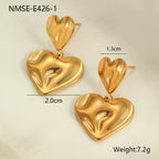 18K Gold Plated Heart Earrings - Zoene Jewels