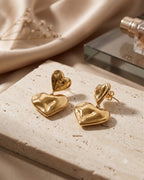 18K Gold Plated Heart Earrings - Zoene Jewels