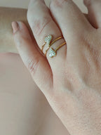 18K Gold-Plated Heart Ring with Zircon - Zoene Jewels