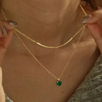 18K Gold Plated Heart Zircon Necklace - Zoene Jewels
