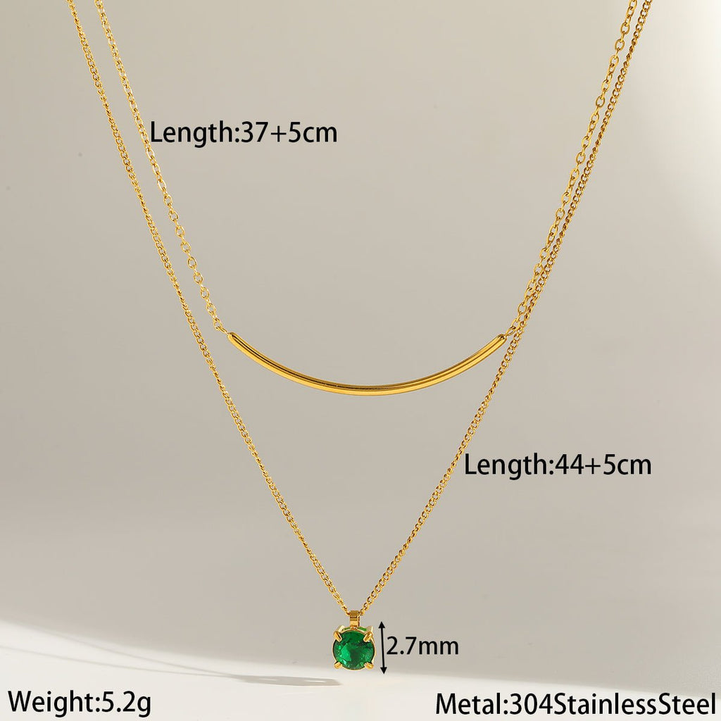 18K Gold Plated Heart Zircon Necklace - Zoene Jewels