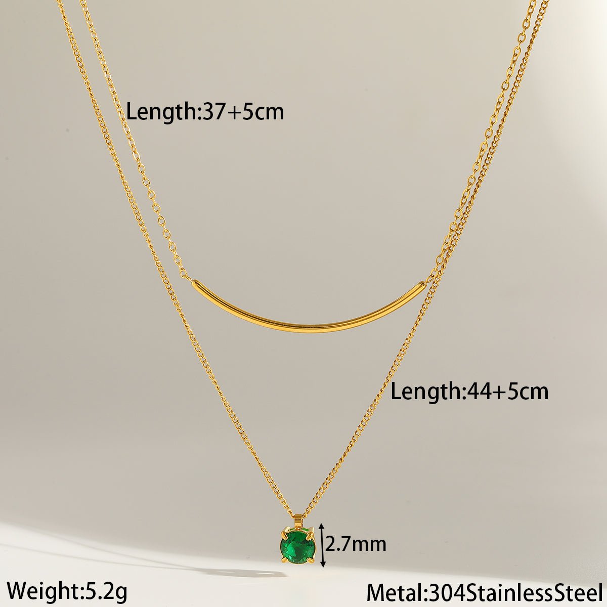 18K Gold Plated Heart Zircon Necklace - Zoene Jewels