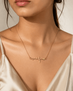 18K Gold Plated Heartbeat Necklace for Women | Waterproof Non-Tarnish Stainless Steel Heart Pendant Necklace - Zoene Jewels