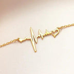 18K Gold Plated Heartbeat Necklace for Women | Waterproof Non-Tarnish Stainless Steel Heart Pendant Necklace - Zoene Jewels