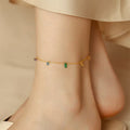 18K Gold-Plated IG-Style Anklet with Zircon Inlay - Zoene Jewels