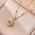 18K Gold Plated Pearl & Zircon Pendant Necklace - Zoene Jewels