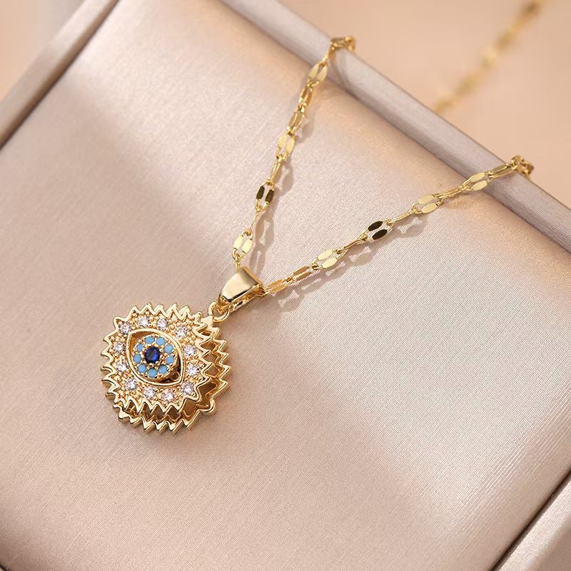 18K Gold Plated Pearl & Zircon Pendant Necklace - Zoene Jewels