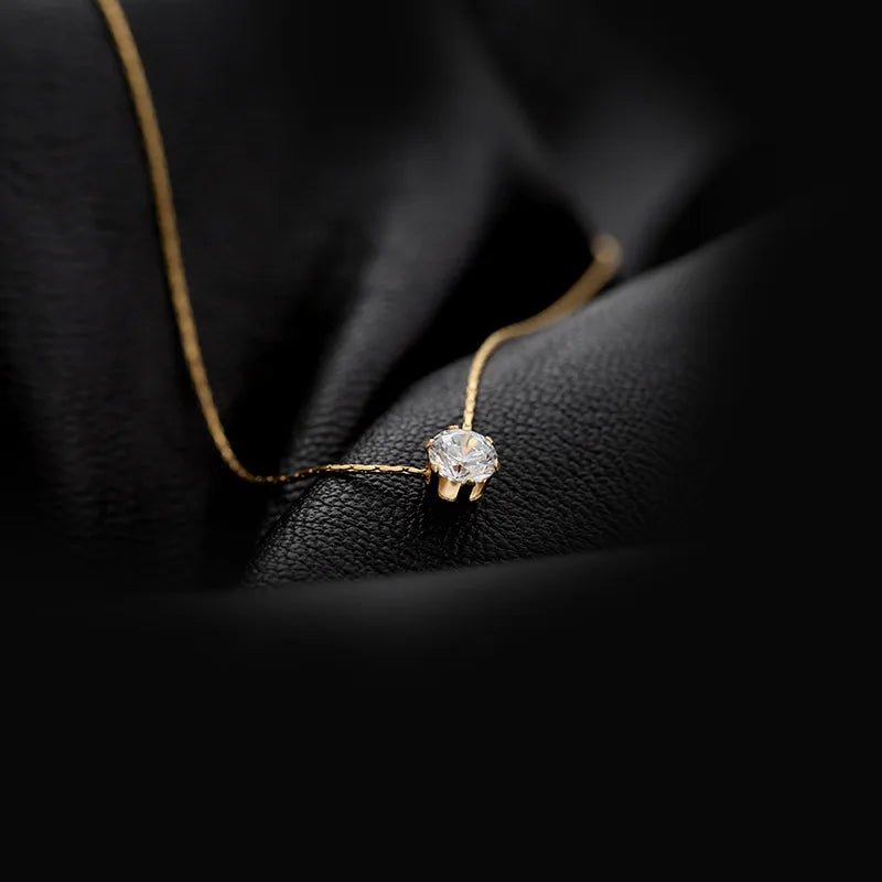 18K Gold Plated Round Pendant Necklace - Zoene Jewels