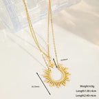 18K Gold Plated Sunflower Pendant Necklace for Women - Zoene Jewels