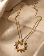 18K Gold Plated Sunflower Pendant Necklace for Women - Zoene Jewels