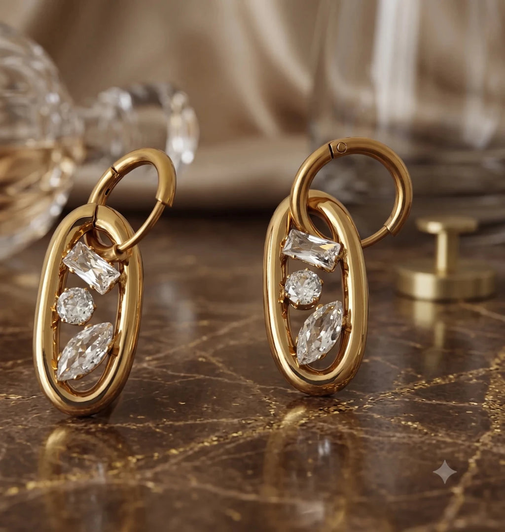 18K Gold Plated Tassel Drop Earrings - Zoene Jewels