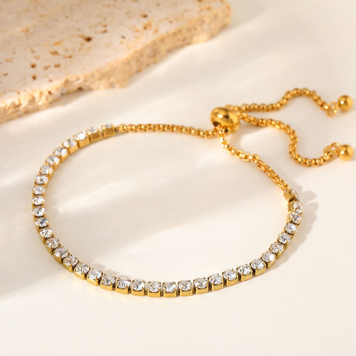 18K Gold Plated Zircon Bracelet – Premium 304 Stainless Steel - Zoene Jewels