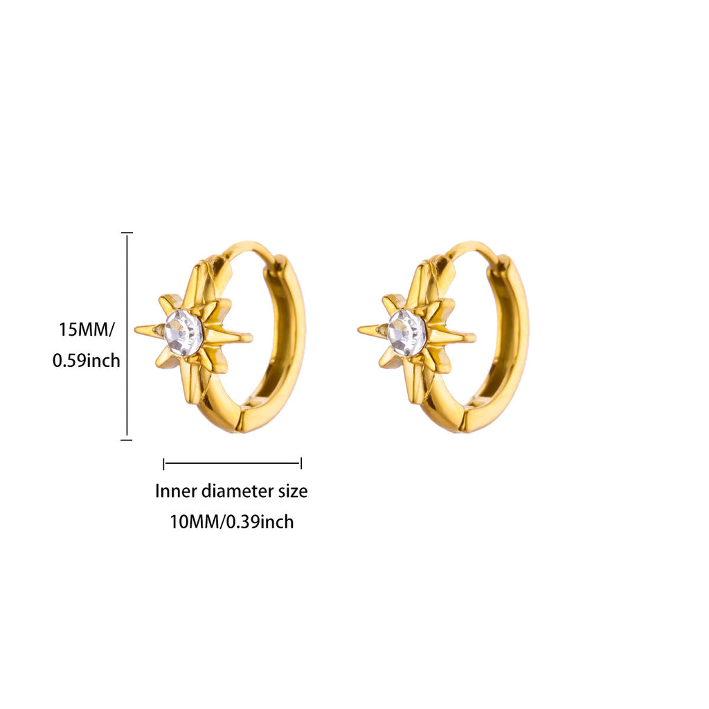 18K Gold Plated Geometric Star Stud Earrings
