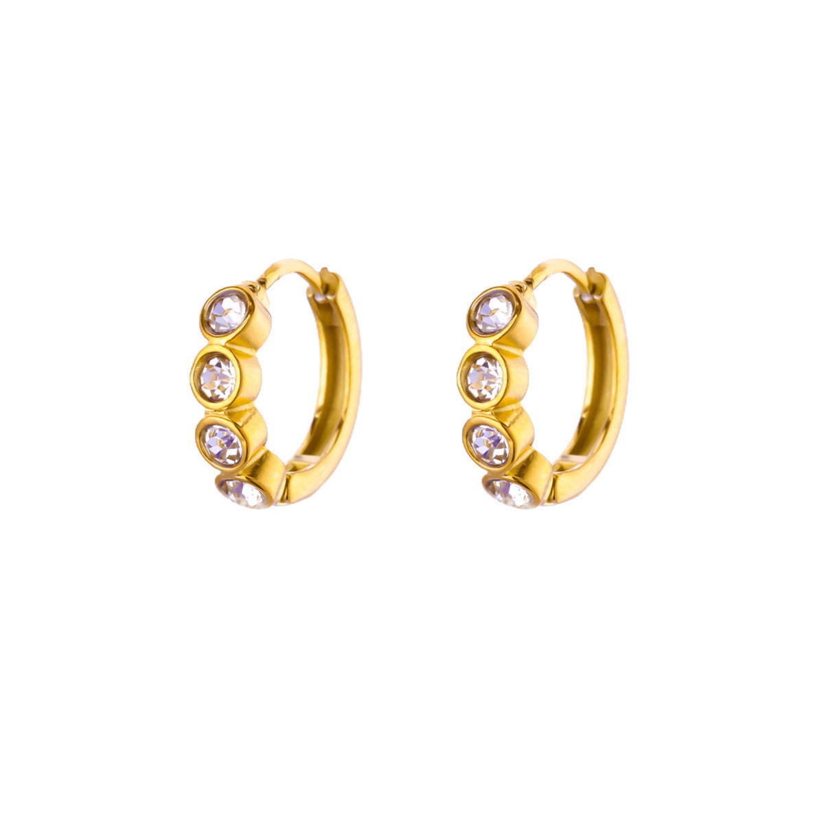 Luna Crystal Huggie Hoop Earrings