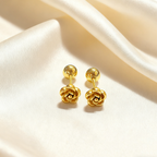 18K Gold Plated  3D Flower Earrings
