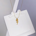 18K Gold Plated Rose Necklace in Titanium Steel