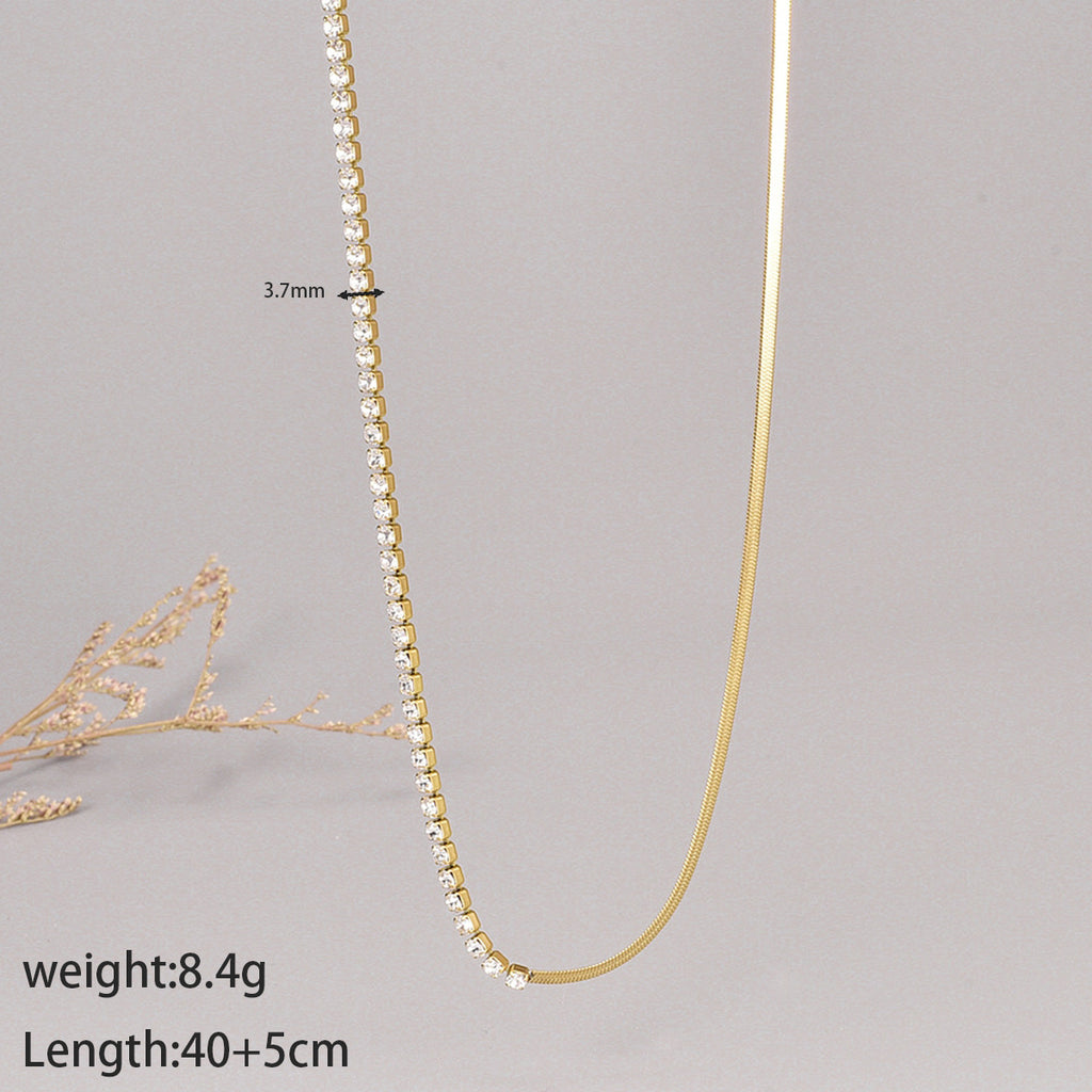 18K Gold Plated Zircon Tennis Necklace
