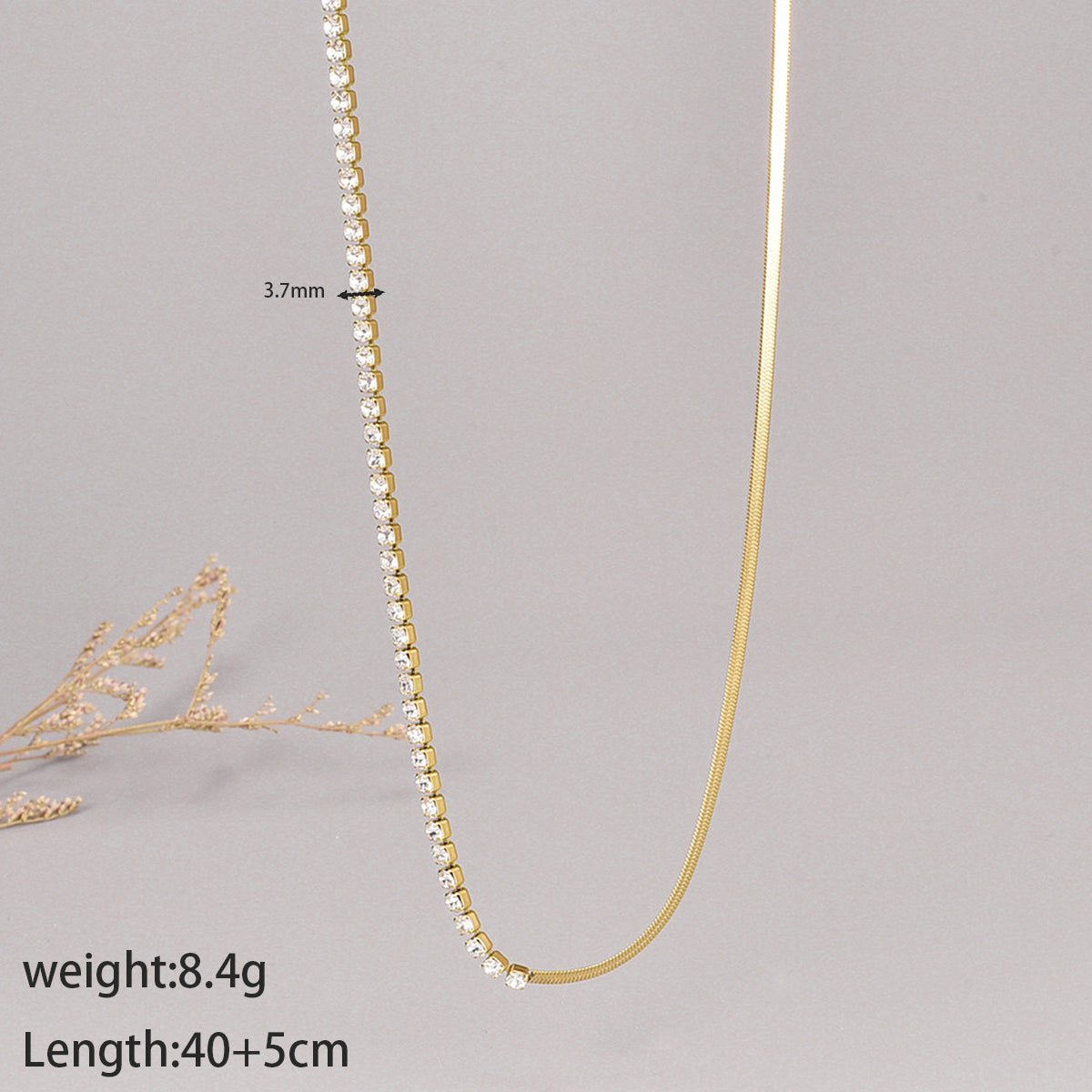 18K Gold Plated Zircon Tennis Necklace
