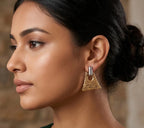 316 Stainless Steel Geometric Asymmetrical Gold Earrings - Zoene Jewels