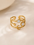 Celestial Gold Open Ring – 18K Gold Plated Stainless Steel Ring for Women & Men
