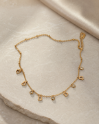 Layered Heart Charm Bracelet – 18K Gold Plated 316 Stainless Steel Zircon Bracelet for Women