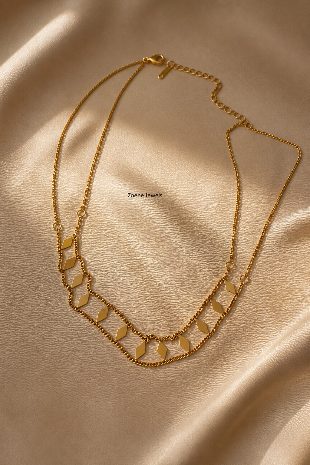 Geometric Gold Choker Necklace – Minimalist Layered Choker for Women