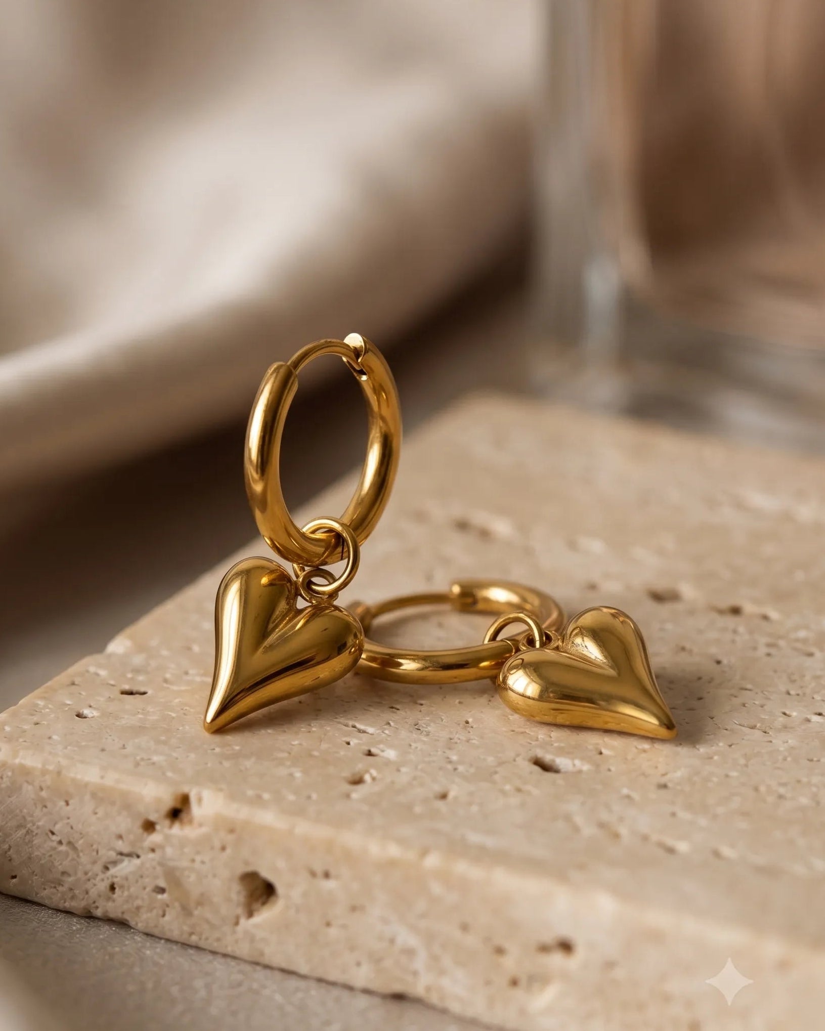 Geometric 18K Gold Plated Stud Earrings – 316 Stainless Steel