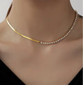 18K Gold Plated Zircon Tennis Necklace