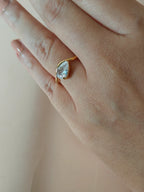 18K Gold Plated Trillion-Cut Zircon Ring