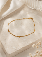 Little Hearts Bracelet – 18K Gold Plated Stainless Steel Heart Charm Bracelet for Women