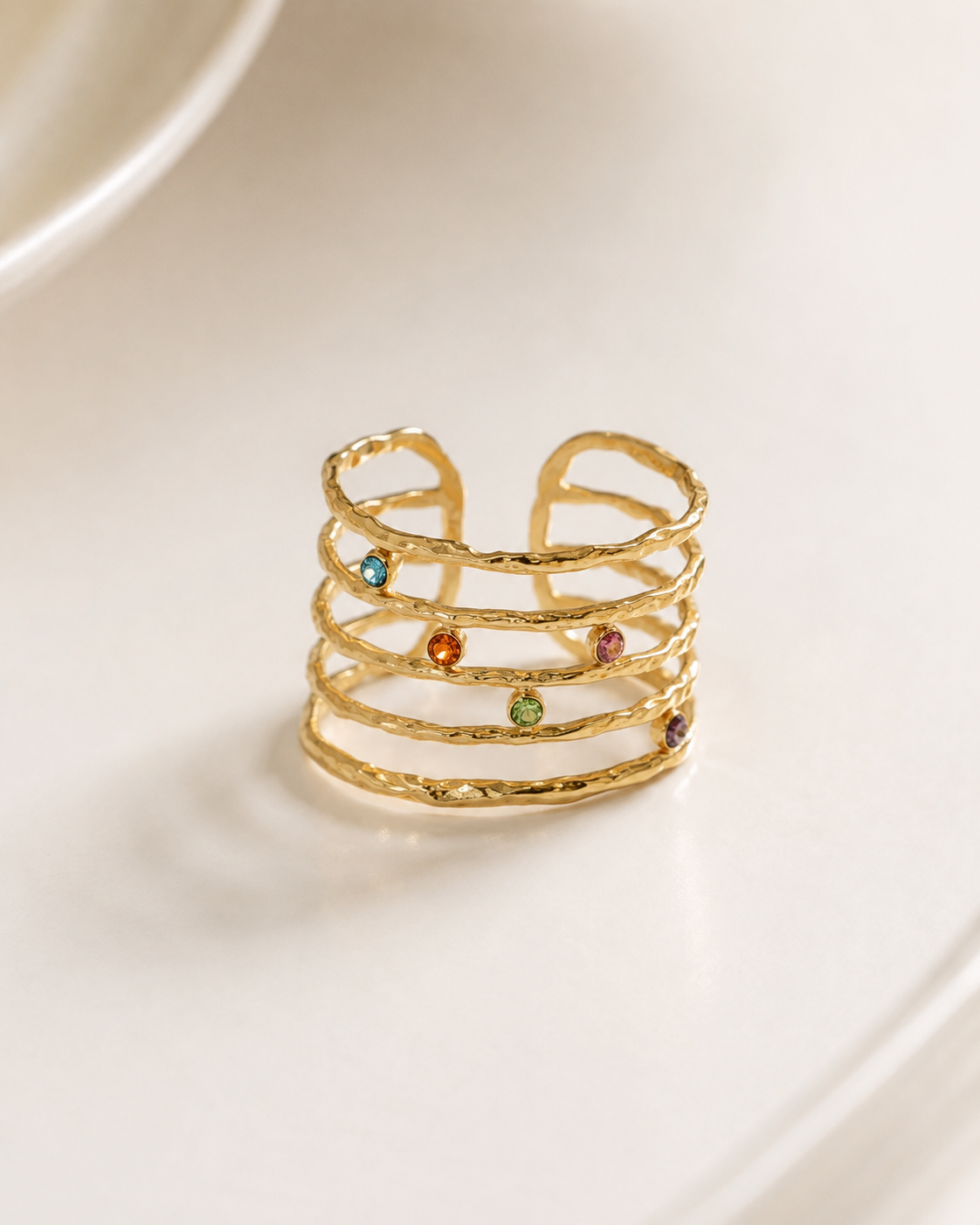 Iris Rainbow Cuff Ring for Women