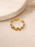Rainbow Crown Ring – Multicolor Crystal Crown Ring in 18K Gold Plated Stainless Steel